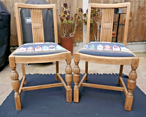 Pair vintage dining chairs - dining,